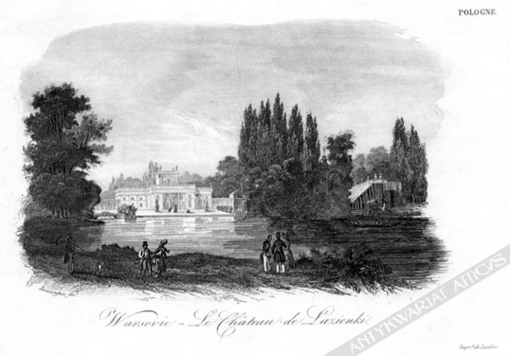 [rycina, ok. 1835-36] Warsovie - Le Chateau de Łazienki [Pałac Na Wodzie w Łazienkach Królewskich]