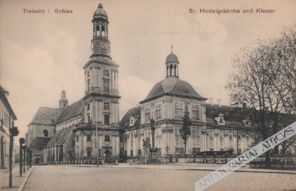 [pocztówka, ok. 1910] Trebnitz i. Schles. St. Hedwigskirche und Kloster [Trzebnica, Sanktuarium Św. Jadwigi]