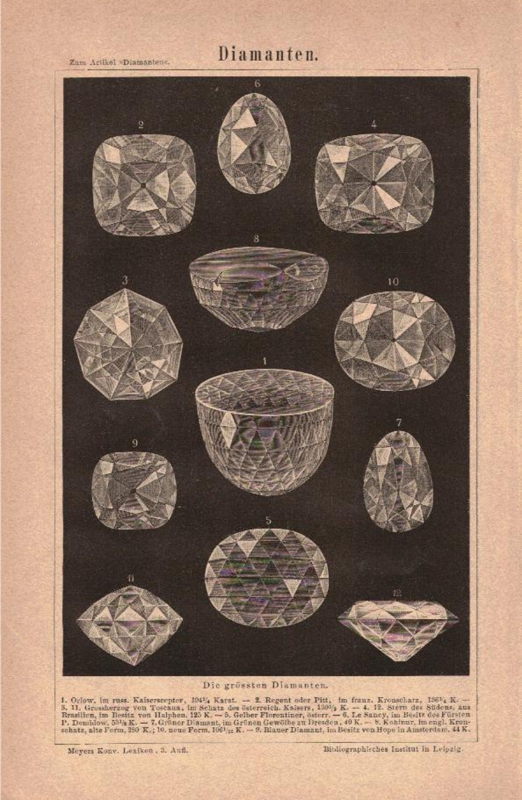 [rycina, 1875] Diamanten [diamenty]