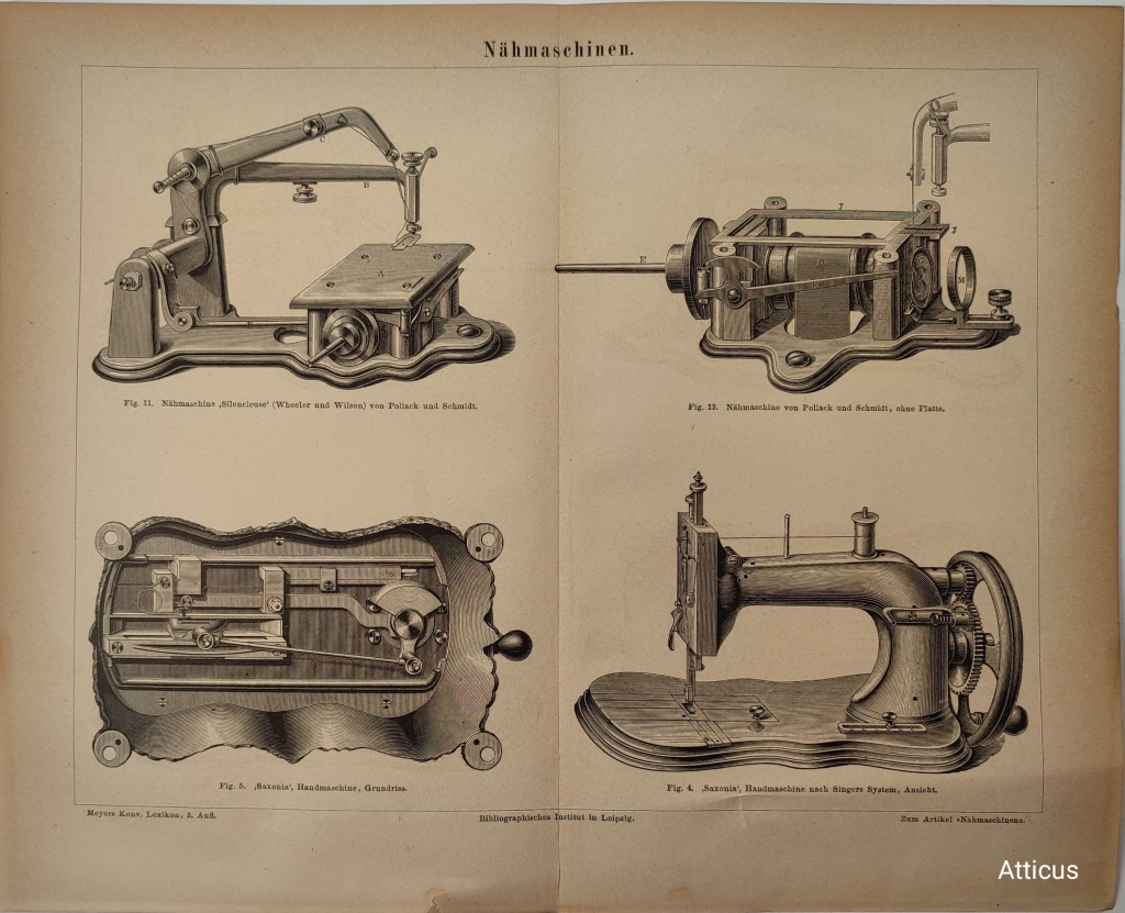 [rycina, 1877] Nahmaschinen [maszyny do szycia]