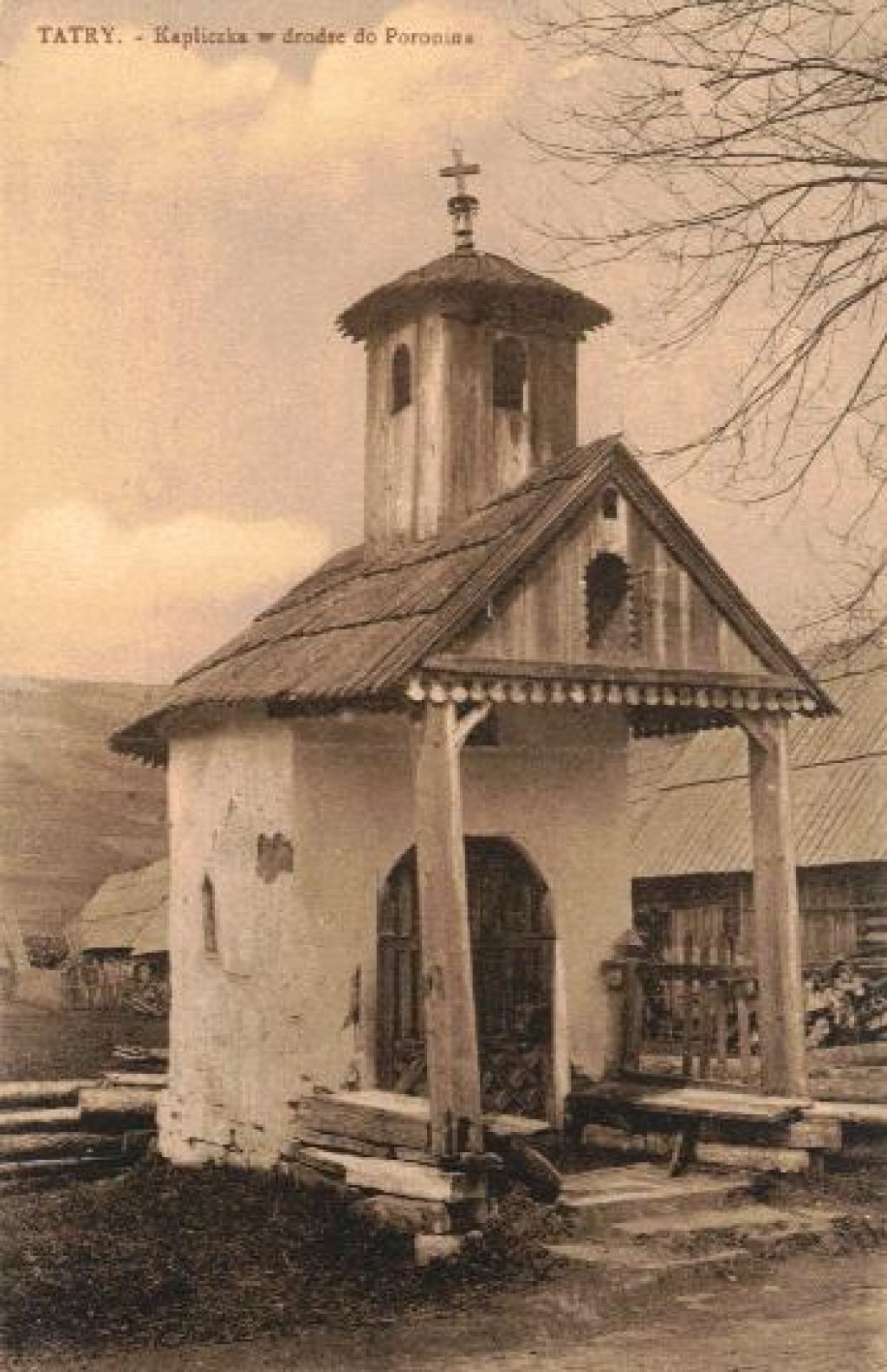 [pocztówka, lata 1910] Tatry - Kapliczka w drodze do Poronina