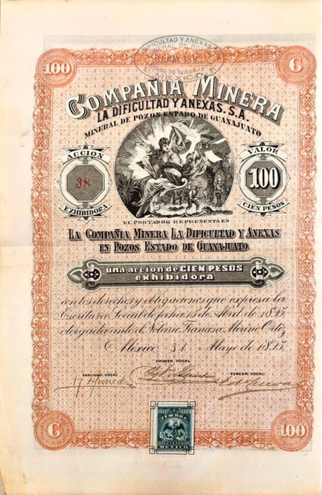 [akcja] Compañía Minera La Dificultad y Anexas [100 pesos]