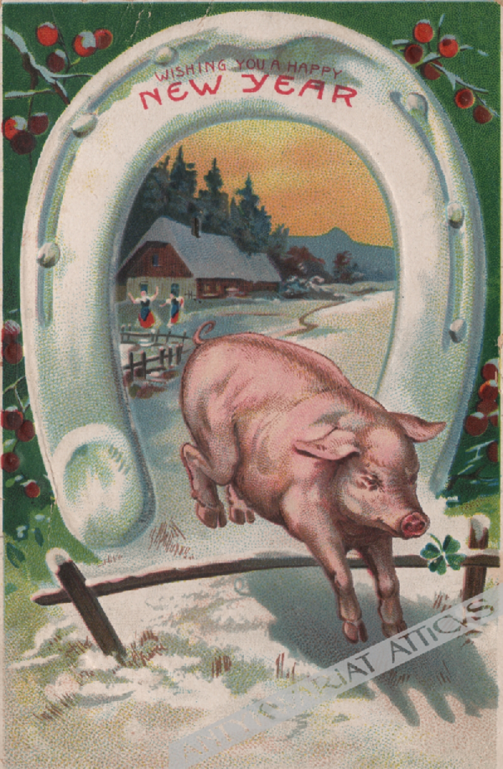 [pocztówka, ok. 1909] Wishing You A Happy New Year
