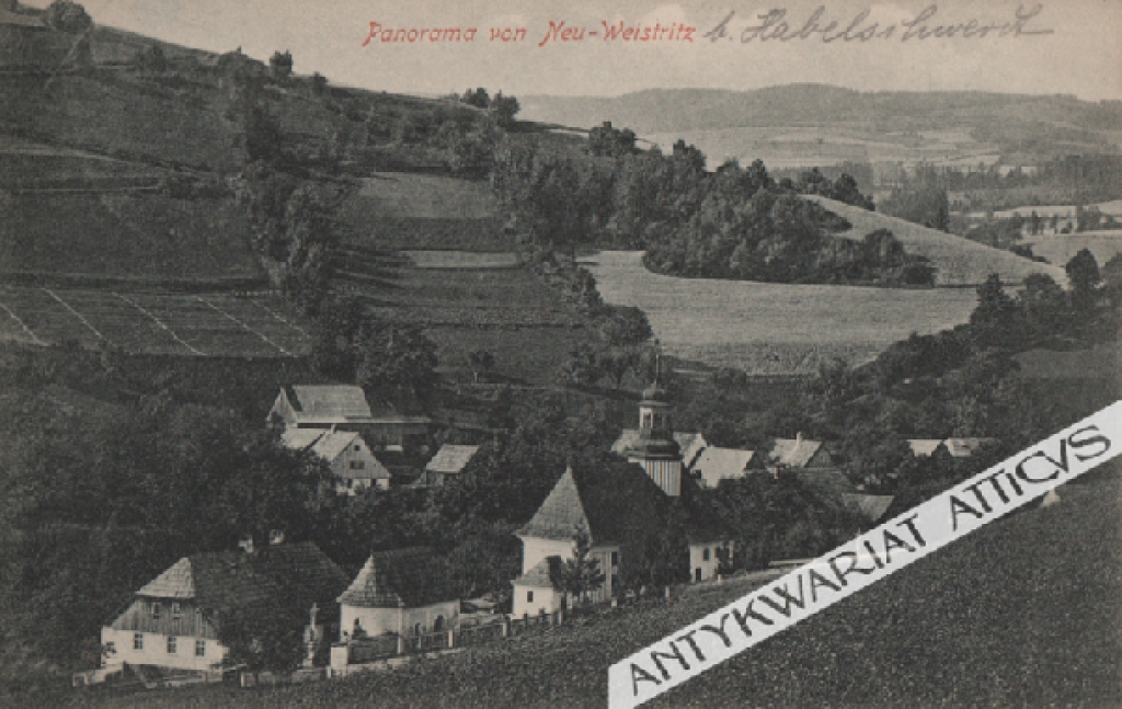 [pocztówka, 1909] Panorama von Neu-Weistritz  [Nowa Bystrzyca, Dolny Śląsk]