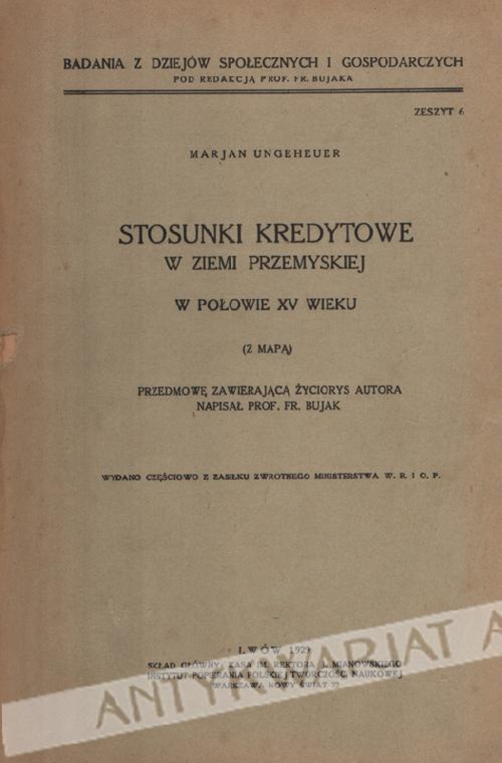 Stosunki kredytowe w ziemi przemyskiej w połowie XV wieku (z mapą)