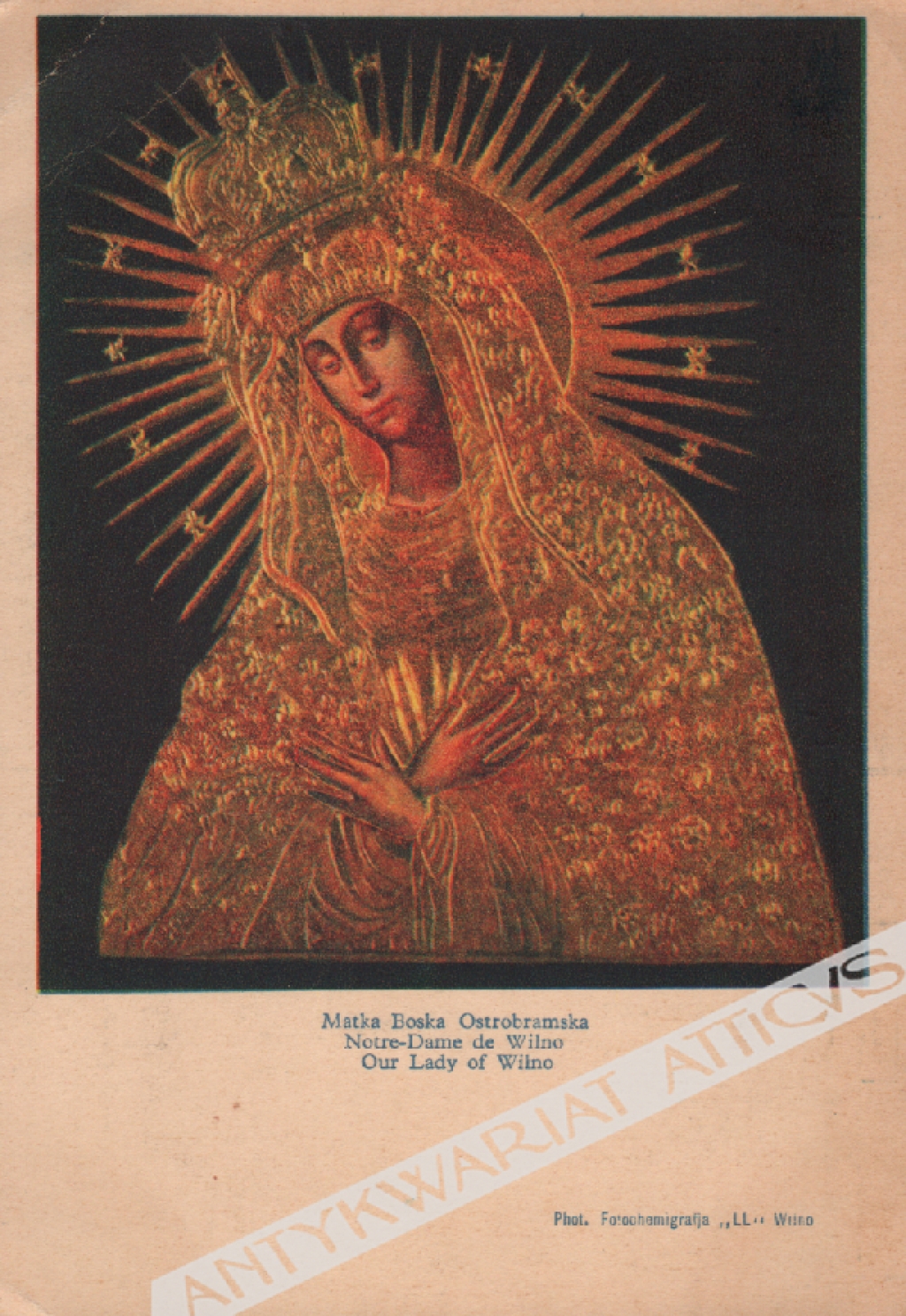 [pocztówka, 1932] Matka Boska Ostrobramska. Our Lady of Wilno