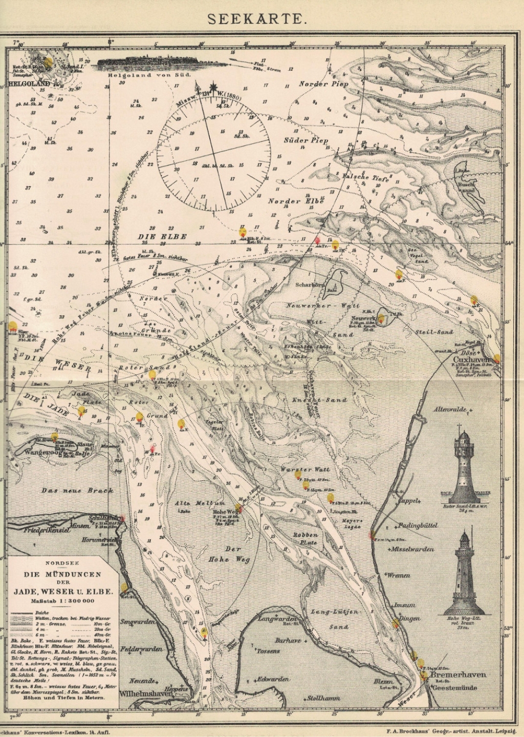 [rycina, 1895] Seekarte. Nordsee [mapa morska, Morze Północne]