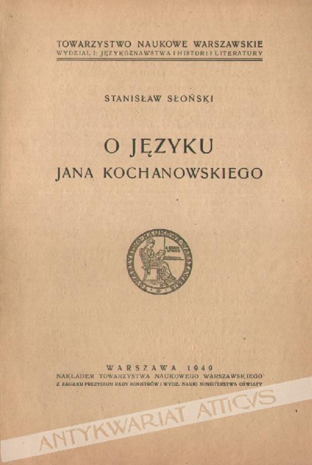 O języku Jana Kochanowskiego. La Langue de Jean Kochanowski