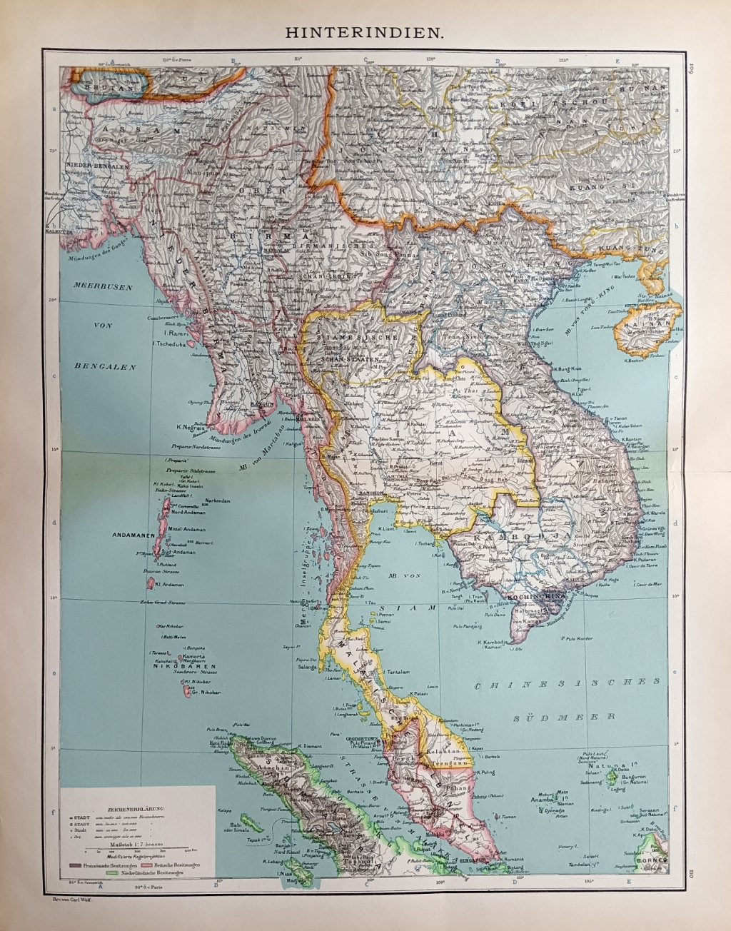 [mapa, 1900] Hinterindien [Indochiny]