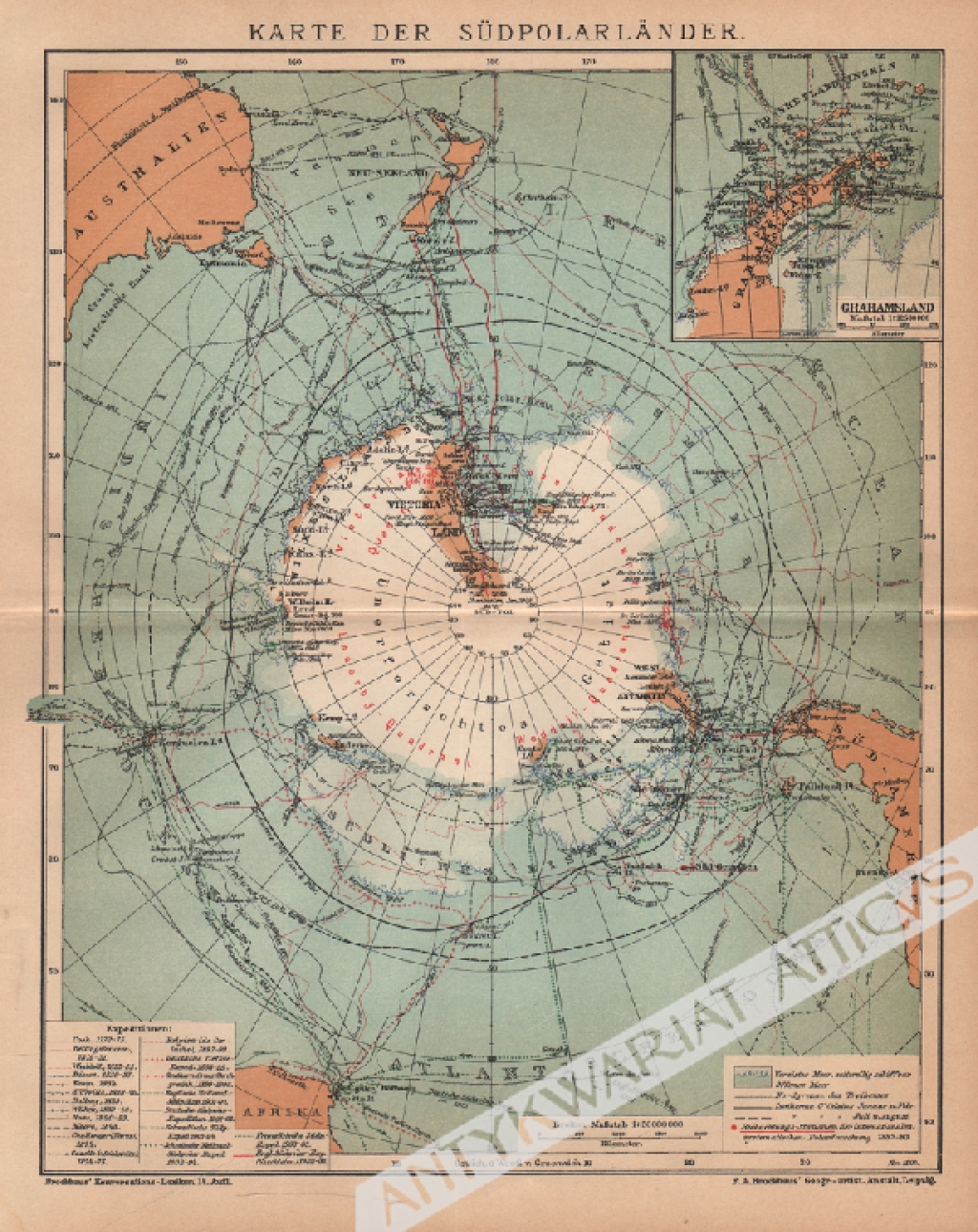 [mapa, 1909] Karte der Sudpolarlander [Antarktyda]