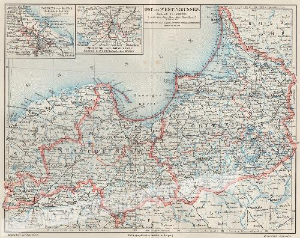 [mapa, Prusy Wschodnie i Zachodnie, ok. 1906] Ost und Westpreussen