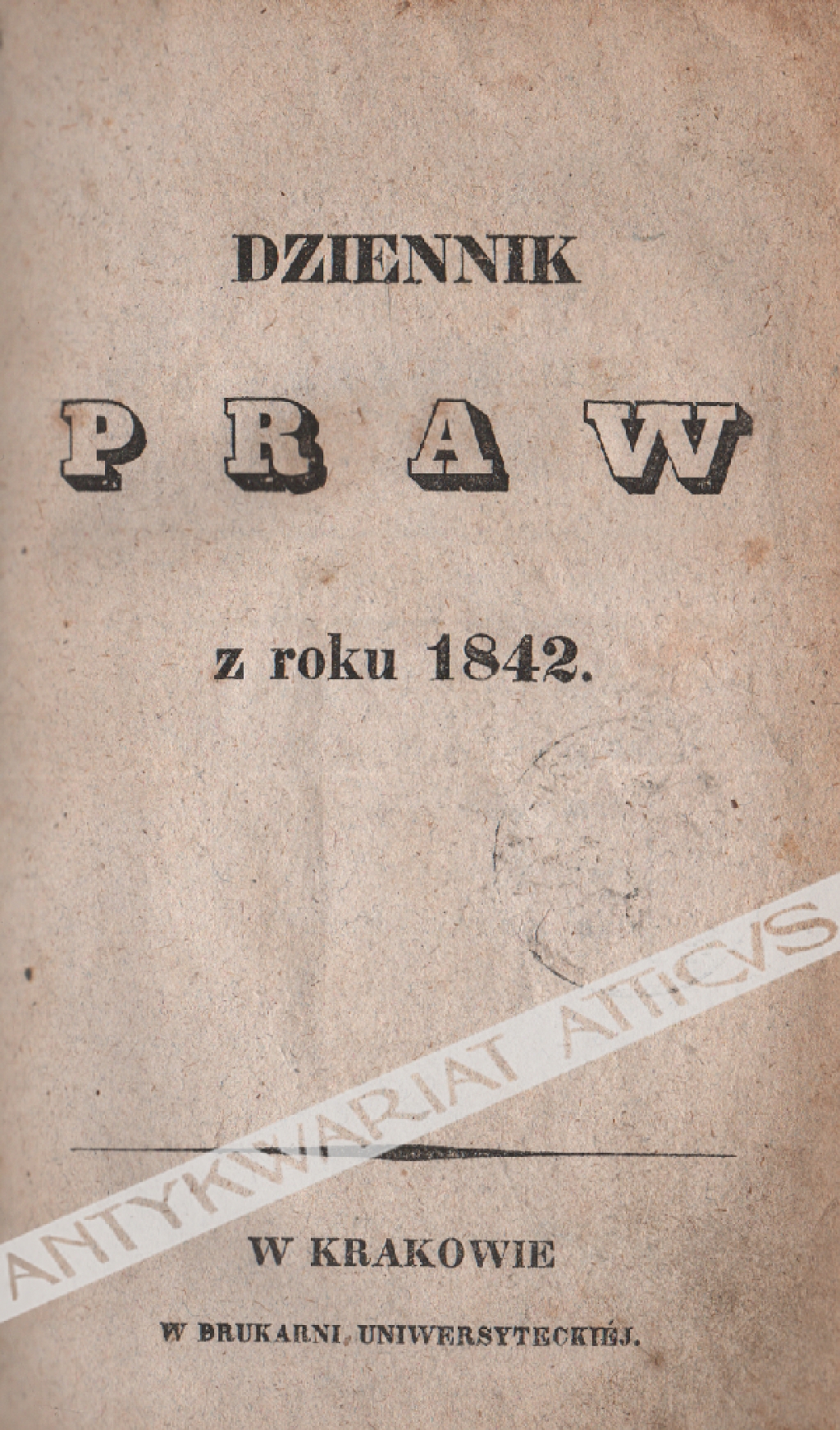 Dziennik praw z roku 1842 [Kraków]