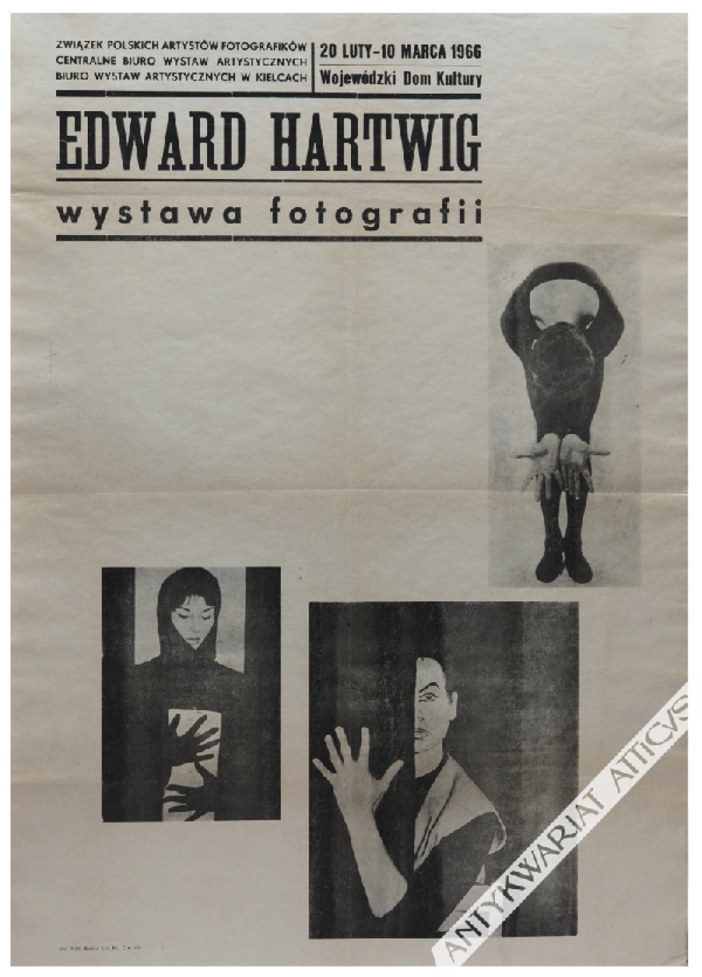 [plakat, 1966] Edward Hartwig. Wystawa fotografii 20 luty-10 marca 1966 Wojewódzki Dom Kultury [w Kielcach]