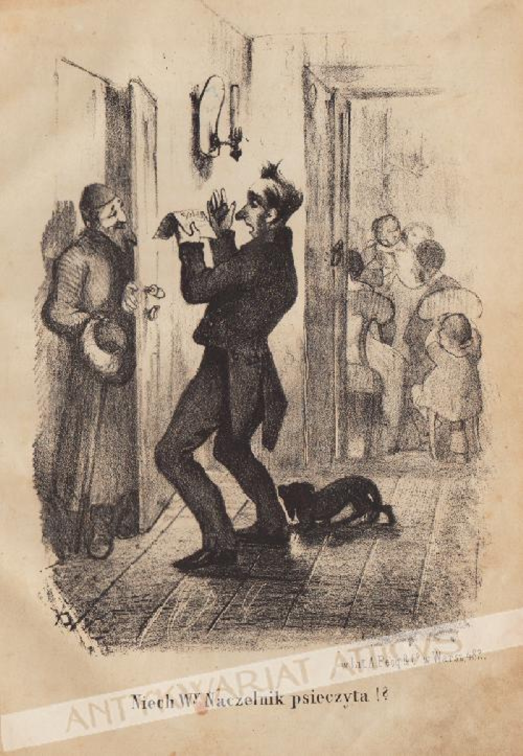 [rycina, 1858] Niech W-y Naczelnik psieczyta!?