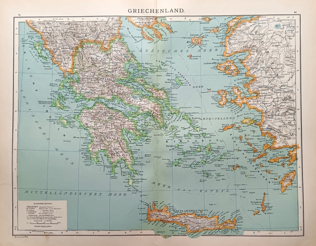 [mapa, 1900] Griechenland [Grecja, Morze Egejskie,]