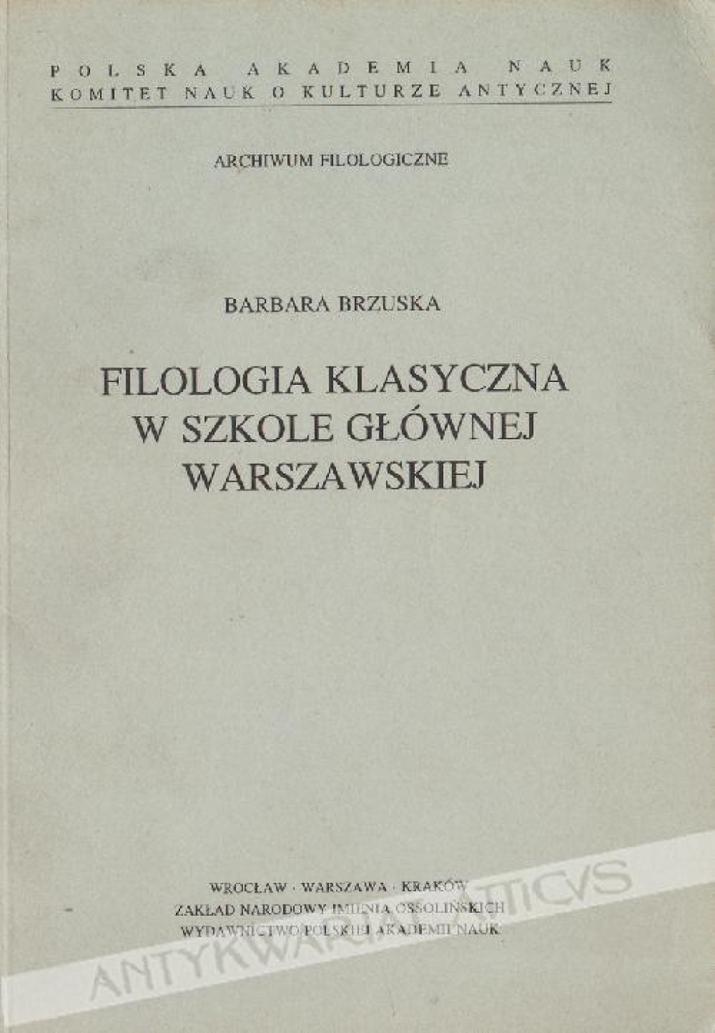 Filologia klasyczna w Szkole Głównej Warszawskiej
