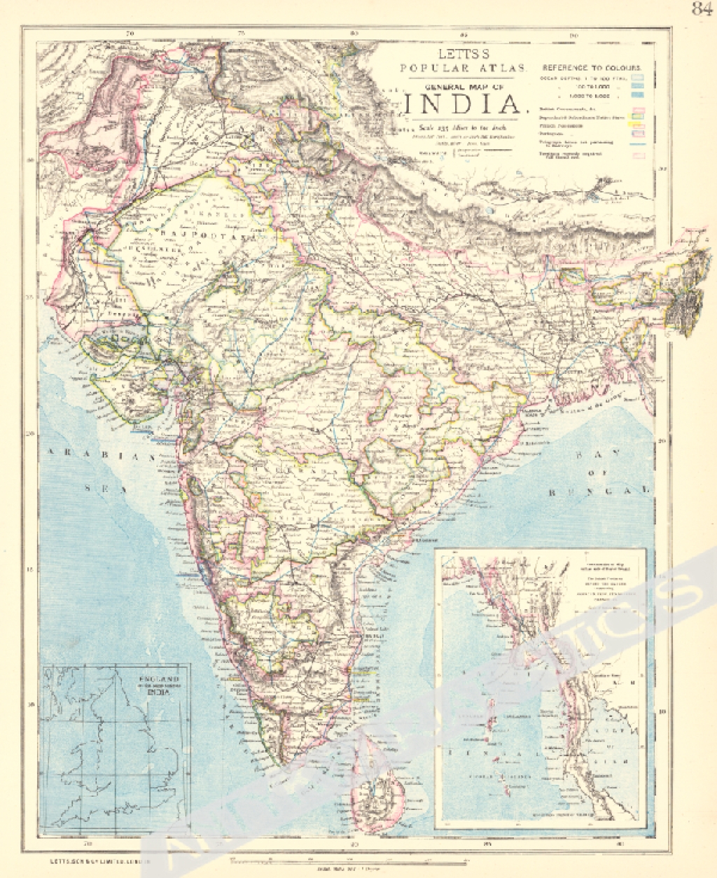 [mapa, Indie,1883] General map of India