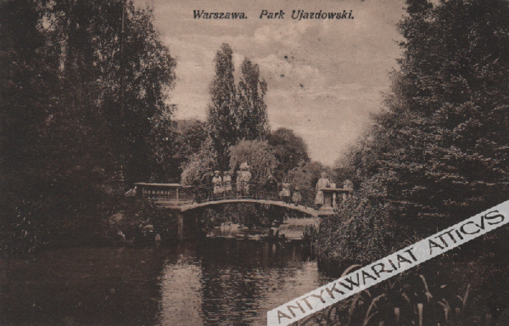 [pocztówka, 1927] Warszawa. Park Ujazdowski