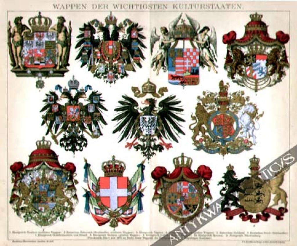 [rycina, 1903] Wappen der Wichtigsten Kulturstaaten [herby państw]