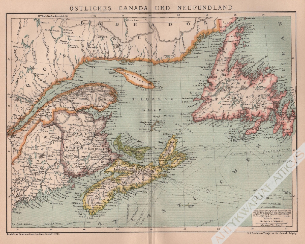 [mapa, 1897] Östliches Canada und Neufundland [Wschodnia Kanada i Nowa Funlandia ]