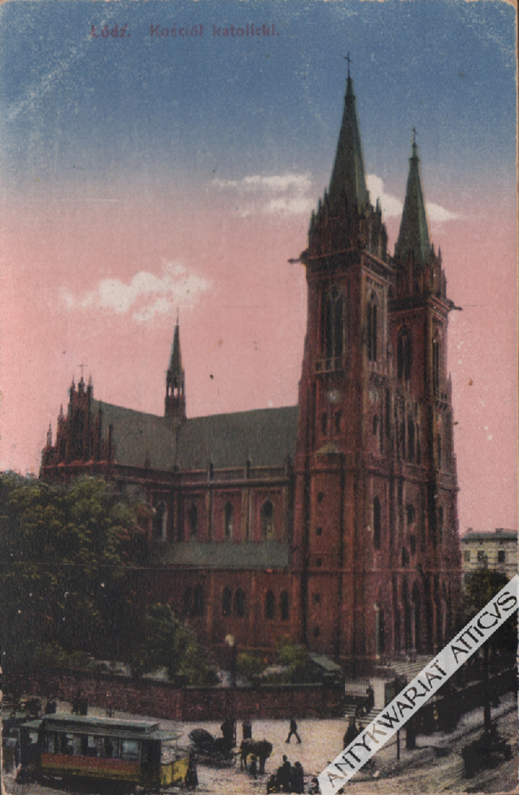 [pocztówka, lata 1920-te] Łódź. Kościół katolicki
