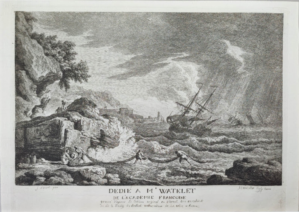 [rycina, 1764] [Burza] Dédié à M. Watelet. De l'Académie francoise