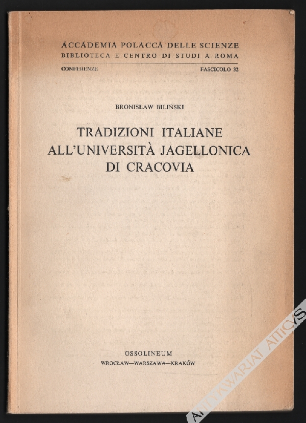Tradizioni italiane all`Universita Jagellonica di Cracovia