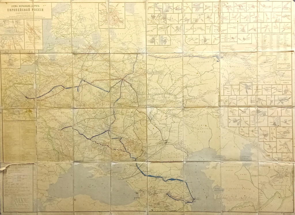 [mapa kolejowa, Rosja, 1912 r.] [Mapa kolei żelaznych w europejskiej części Rosji]