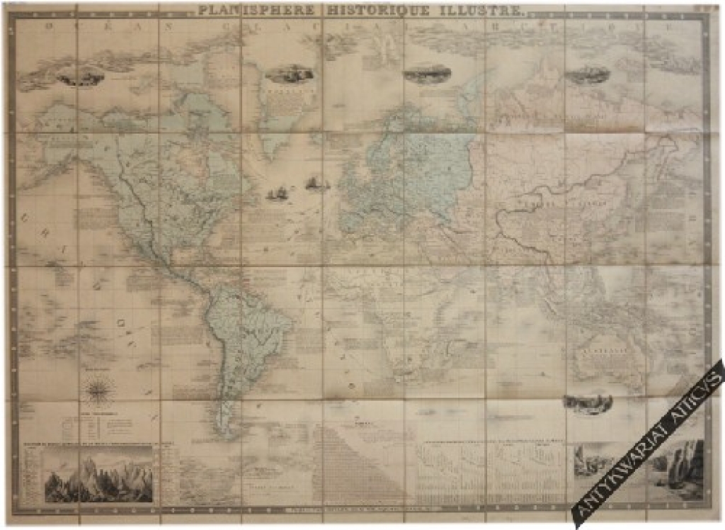 [mapa, Świat, 1857 r.] Planisphere Historique Illustre
