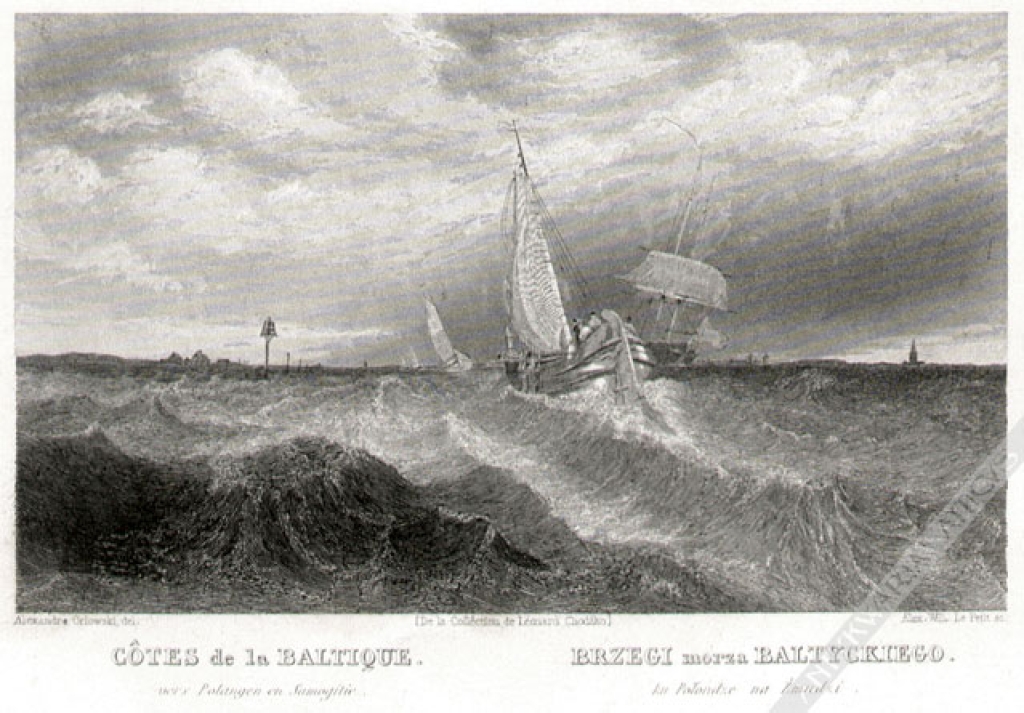 [rycina, 1848] Cotes de la BaltiqueBrzegi Morza Bałtyckiego ku Połądze na Żmudzi