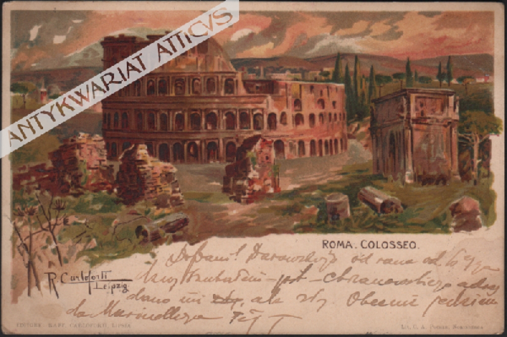 [pocztówka, ok. 1902] [Rzym. Koloseum] Roma. Colosseo