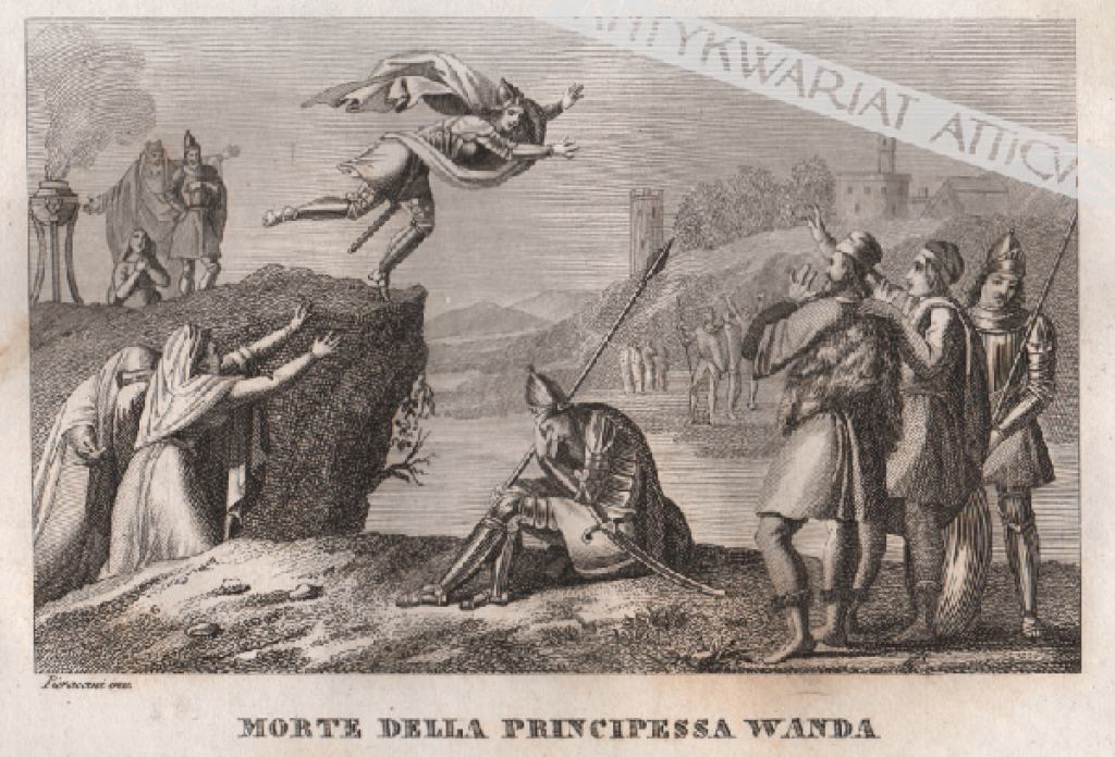 [rycina, 1831 r.] Morte della principessa Wanda [śmierć księżniczki Wandy]