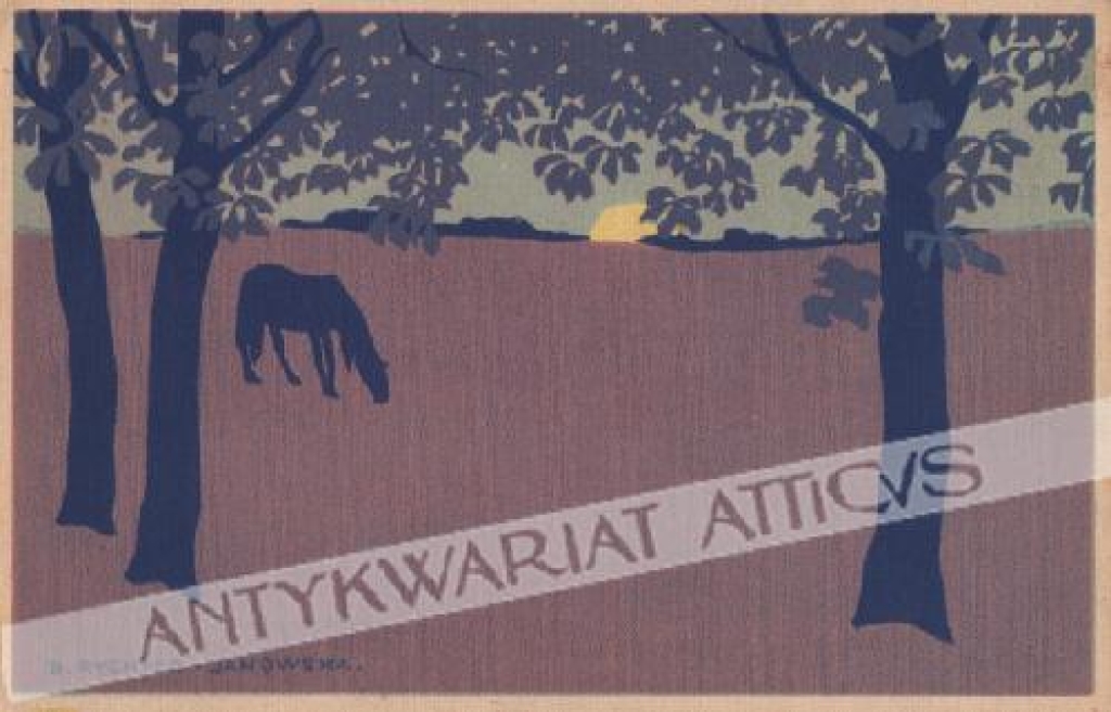 [pocztówka, przed 1939] Z cyklu "Makaty Polskie": Na łące