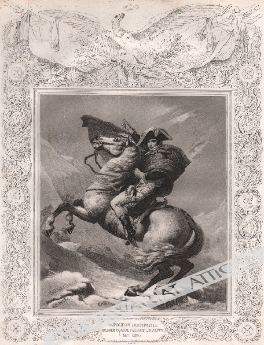 [rycina, ok. 1840] Napoleon Bonaparte Premier Consul passant les Alpes Mai 1800 [Przejście Napoleona przez Alpy]