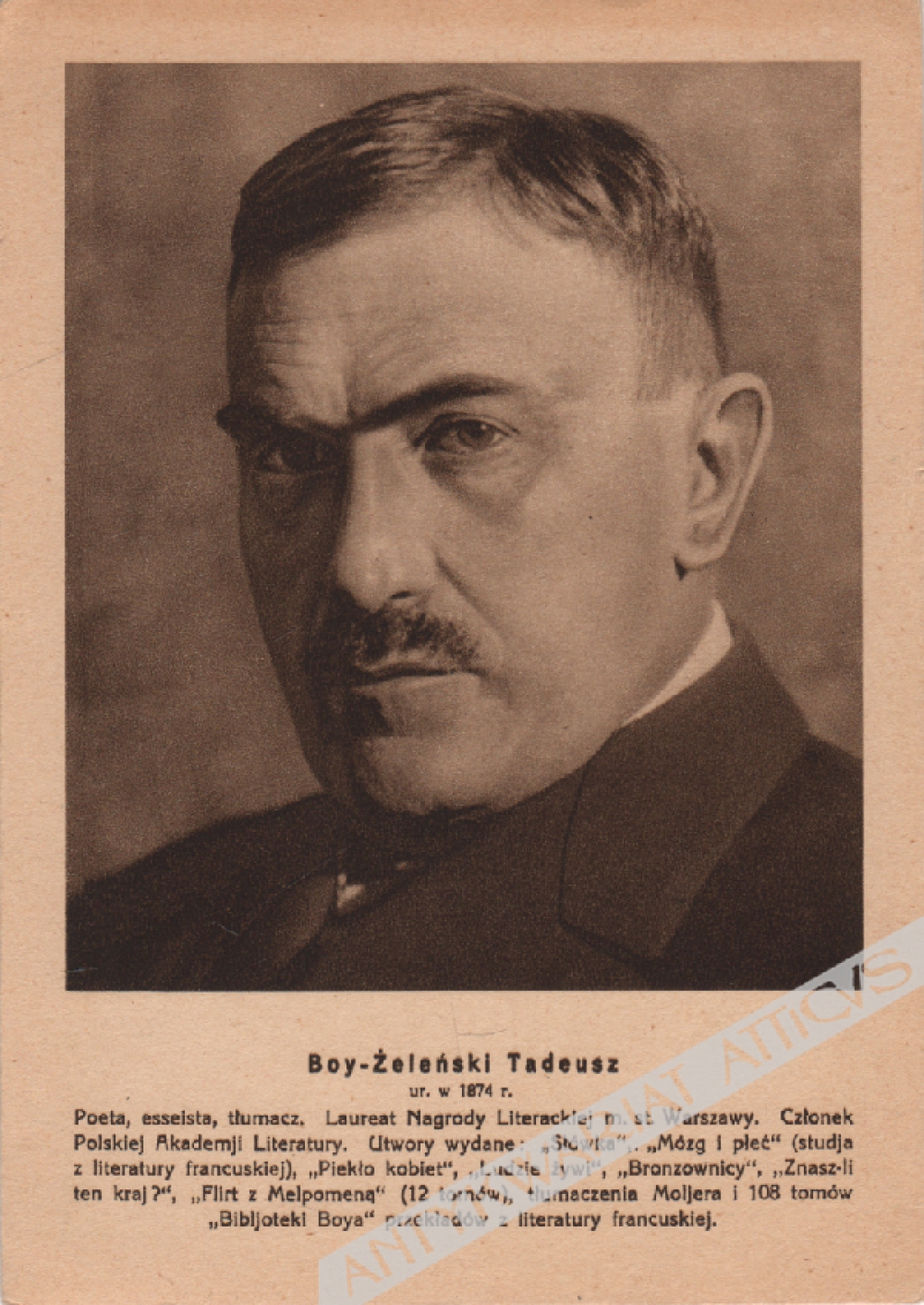 [pocztówka, 1933] Boy-Żeleński Tadeusz