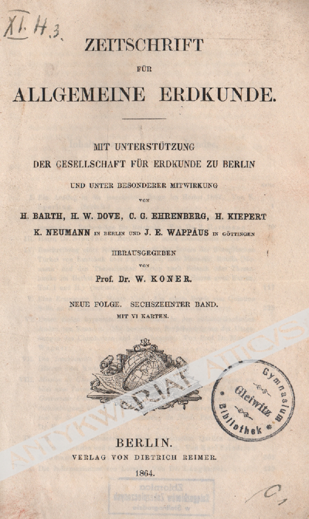 Zeitschrift fur allgemeine Erdkunde, neue Folge, sechszehnter Band