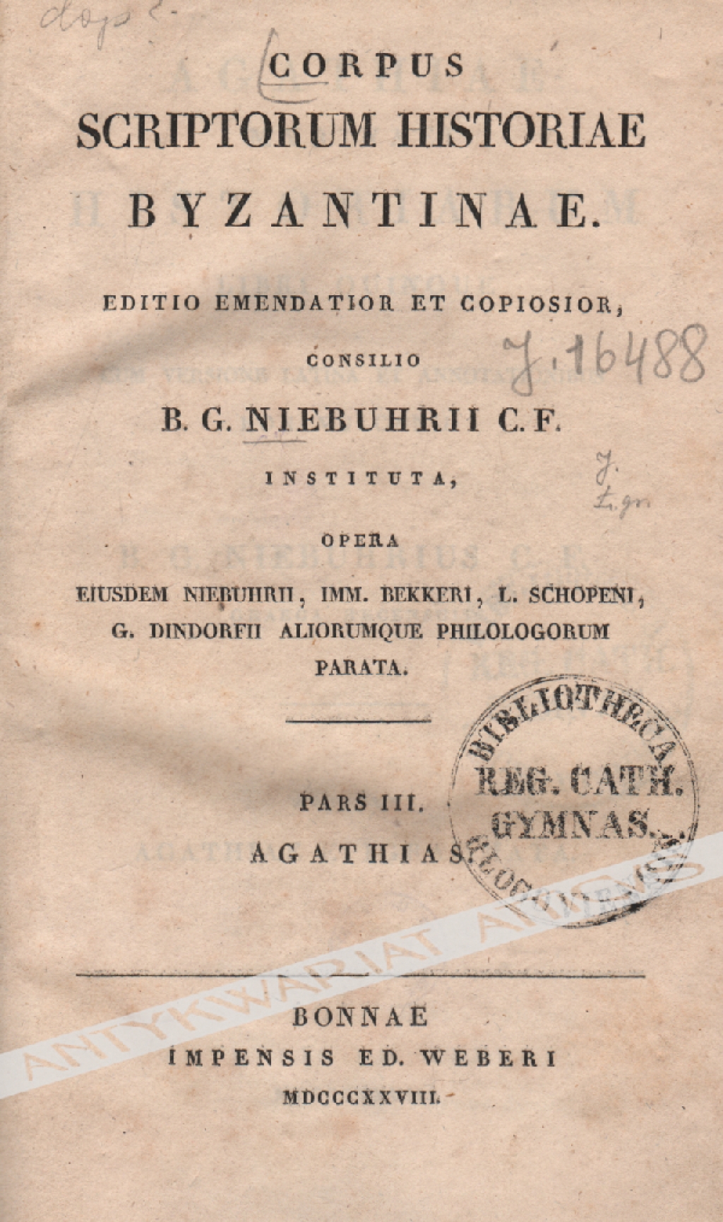 Agathiae Myrinaei Historiarum libri quinque