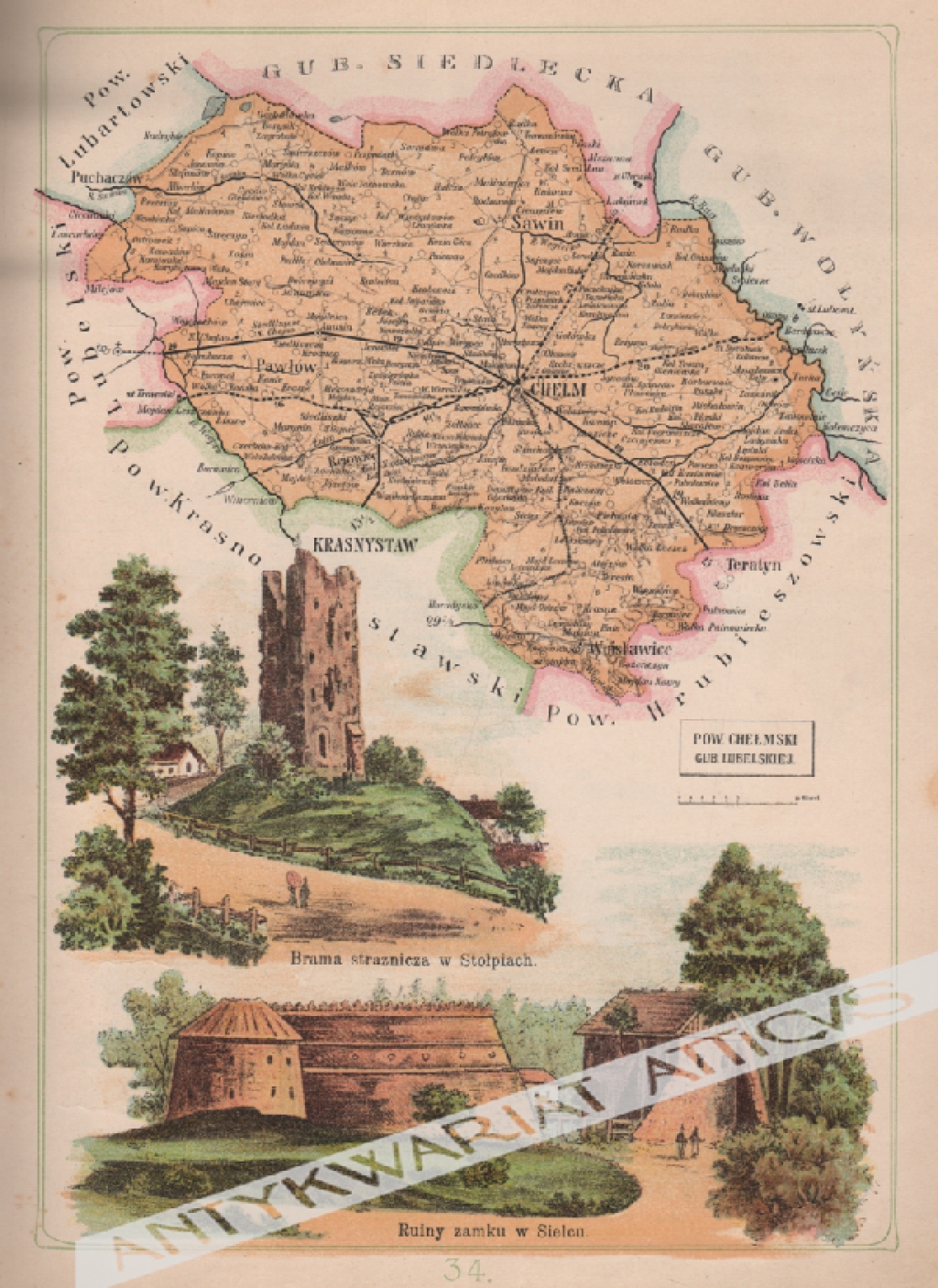 [mapa, 1907] Powiat Chełmski Gub. Lubelskiej