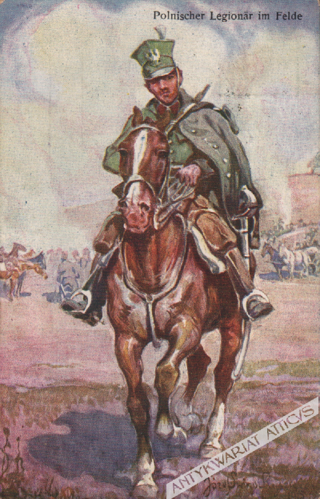 [pocztówka, ok. 1916] [Polski legionista] Polnischer Legionar im Felde