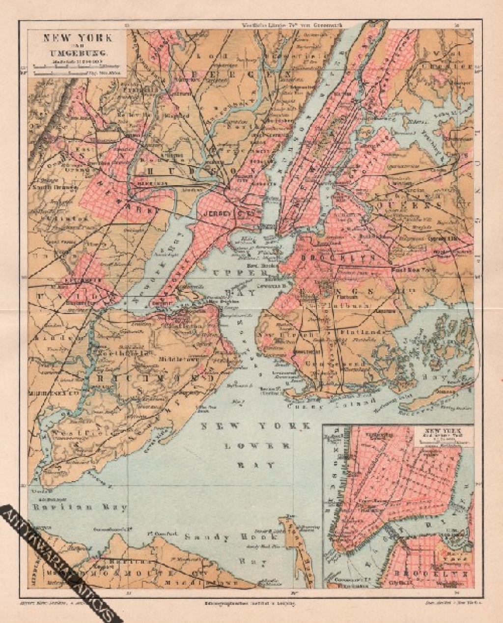 [plan miasta, 1897] New York und Umgebung [Nowy Jork i okolice]