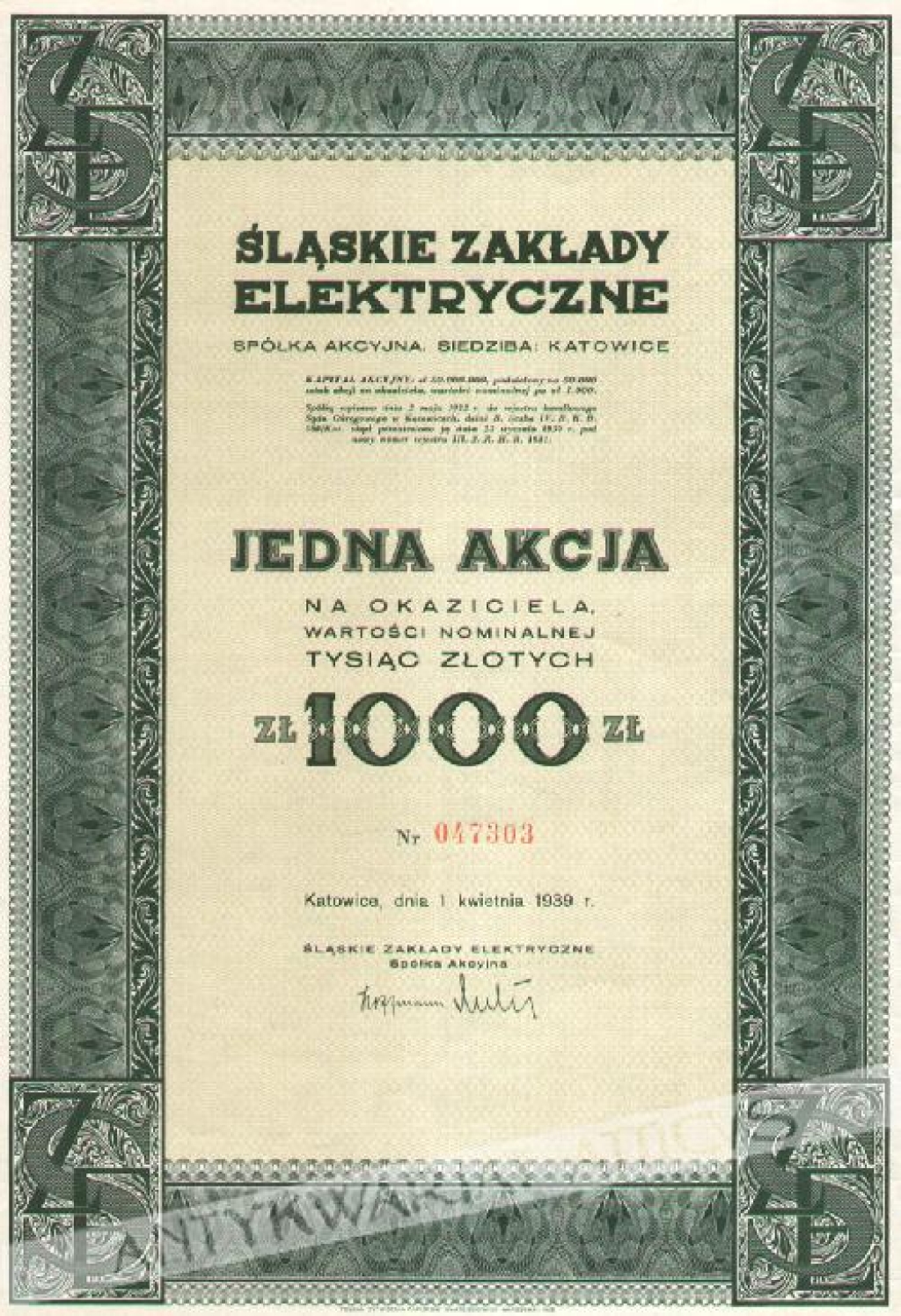 [akcja, 1939]  Śląskie Zakłady Elektryczne