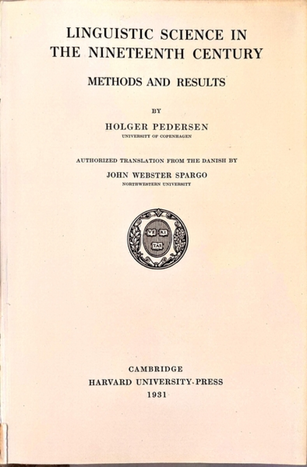 Linguistic Science in the Nineteenth Century. Methods and results.