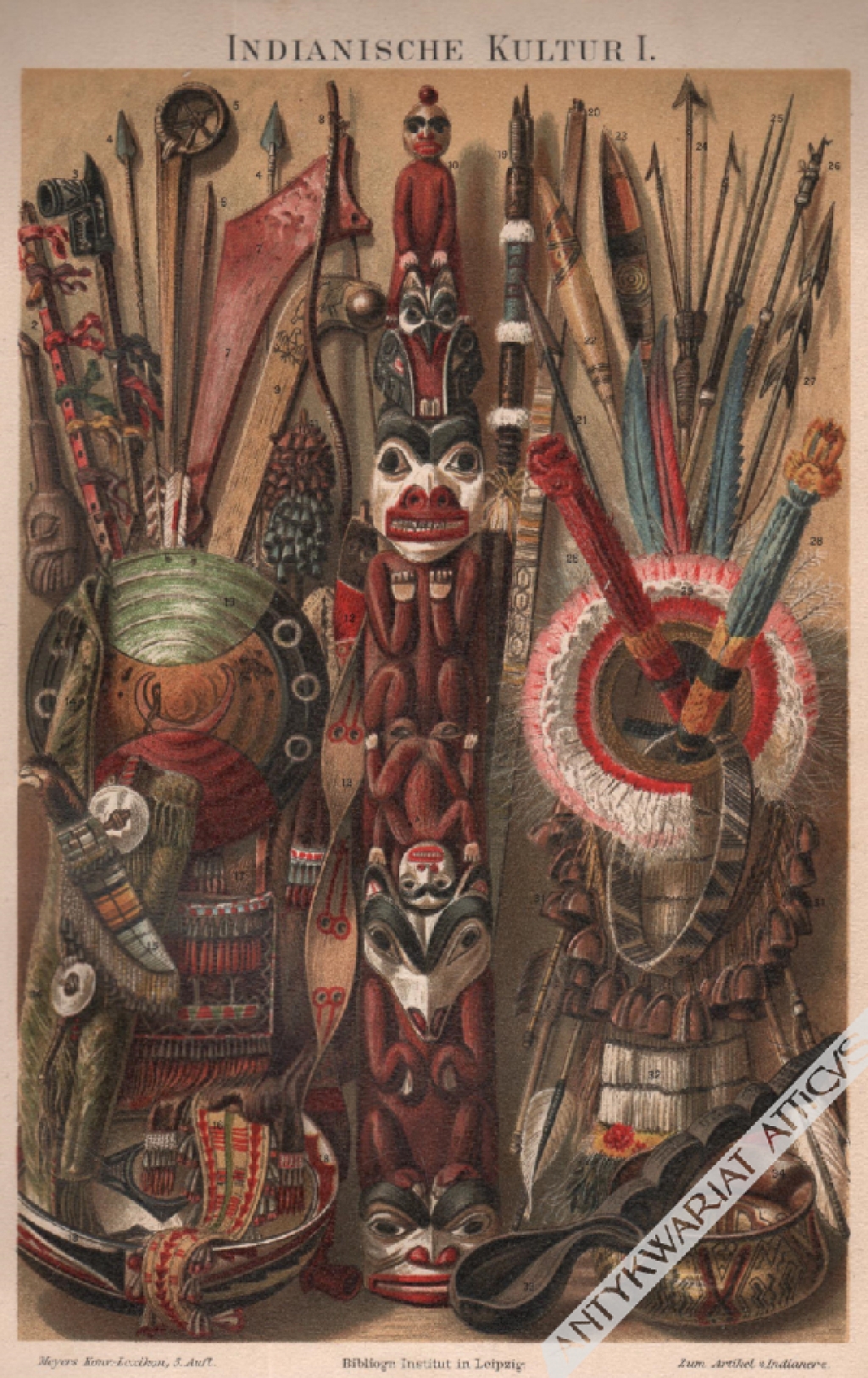 [rycina, 1896] Indianische Kultur I-III.