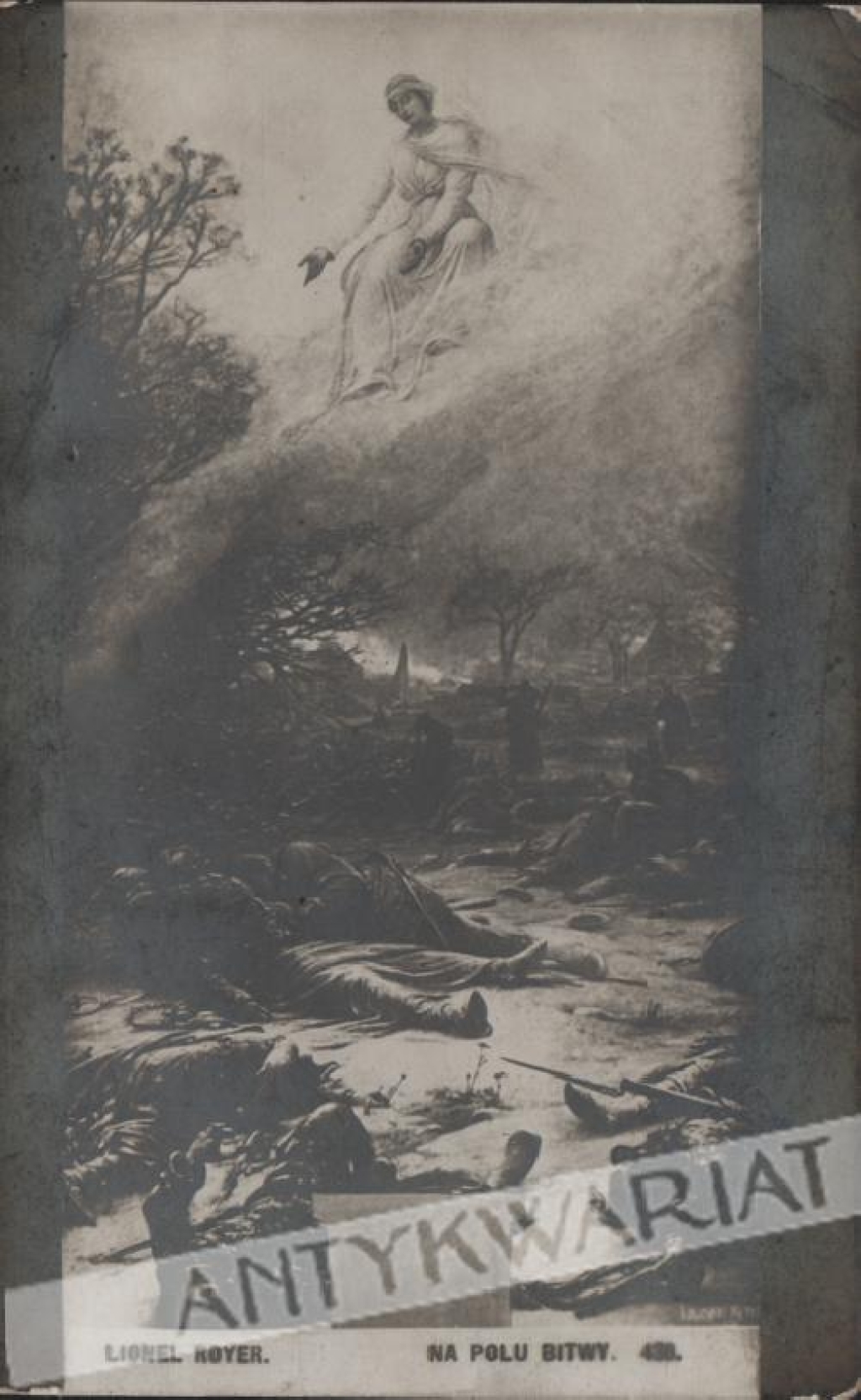 [pocztówka, lata 1920-te] Lionel Royer. Na polu bitwy