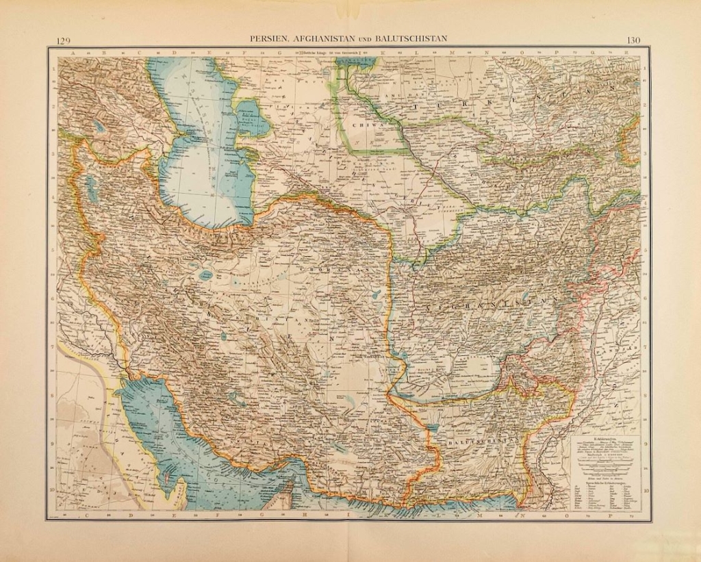 [mapa, Persja, Afganistan, Pakistan, 1899] Persien, Afghanistan und Belutschistan