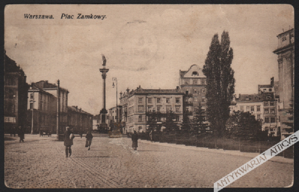 [pocztówka, 1927] Warszawa. Plac Zamkowy