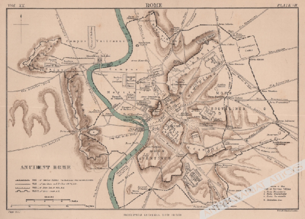 [plan antycznego Rzymu, ok. 1880] Ancient Rome