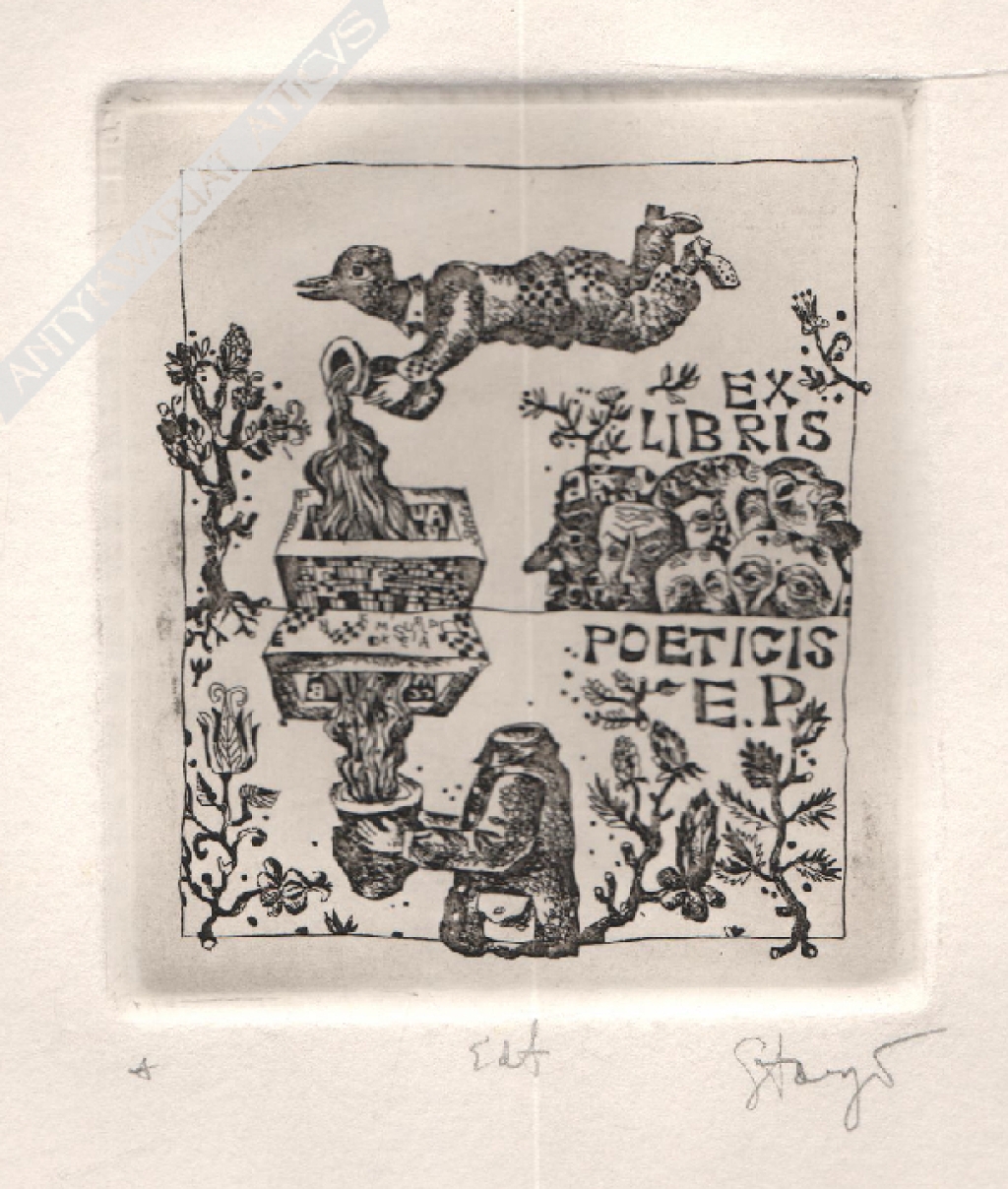 [grafika, ok. 1980] Ex libris poeticis E.P.