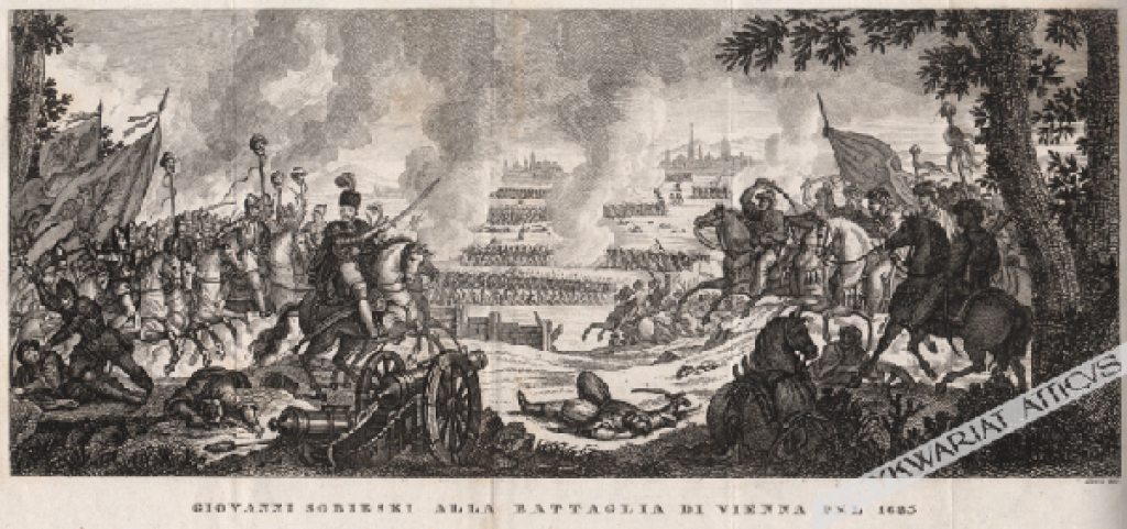[rycina, 1831] Giovanni Sobieski alla Battaglia di Vienna del 1683. [Jan III Sobieski w bitwie pod Wiedniem]