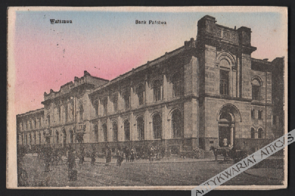 [pocztówka, lata 1920-te] Warszawa. Bank Państwa